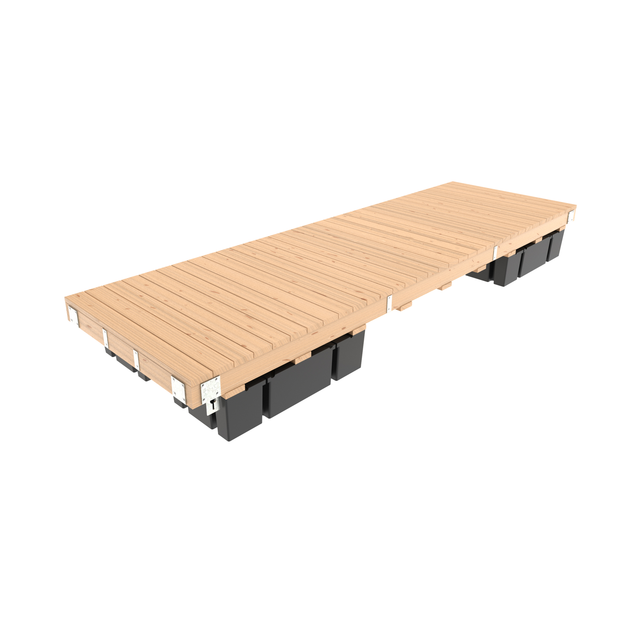Multinautic Floating Wood Dock Kit — 5ft. x 16ft., Medium Freeboard, 5 Foam-Filled Floats, Galvanized Steel Components, Model# 19429